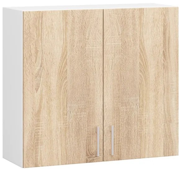 Horná kuchynská skrinka LIMA W80 D2 H720 biela / dub sonoma