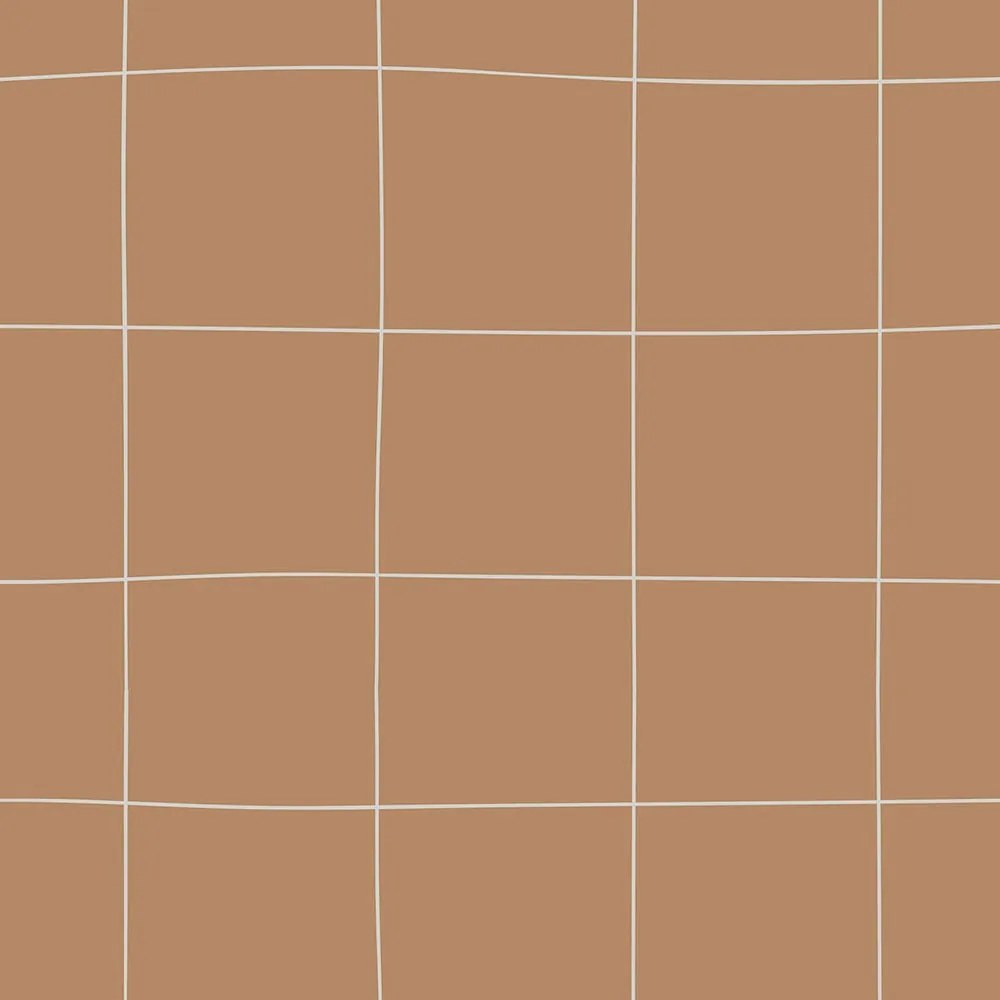 DEKORNIK Simple Irregular Check Pattern Cinnamon - Tapeta