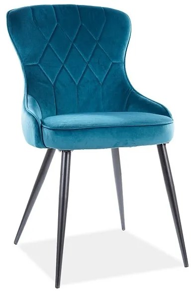 Jedálenská stolička LOTUS VELVET Farba: Tyrkysová