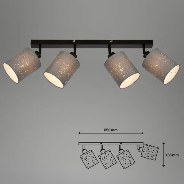 Briloner 2078-044 - Bodové svietidlo SPOTLIGHT 4xE27/25W/230V šedá/čierna