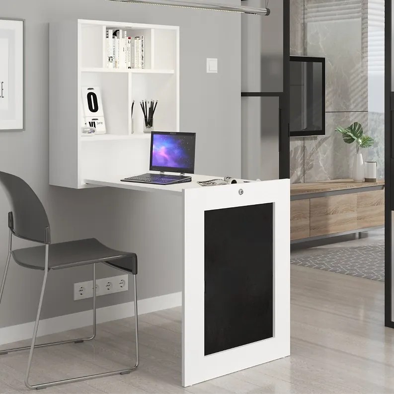Rozkladací PC stolík Till (biela). Akcia -21%. Vlastná spoľahlivá doprava až k Vám domov. 1124833