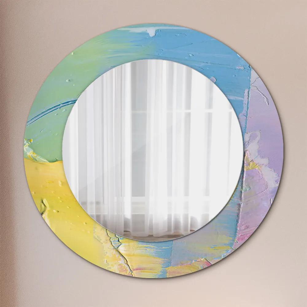 Textúra olejovej farby Okrúhle dekoračné zrkadlo na stenu