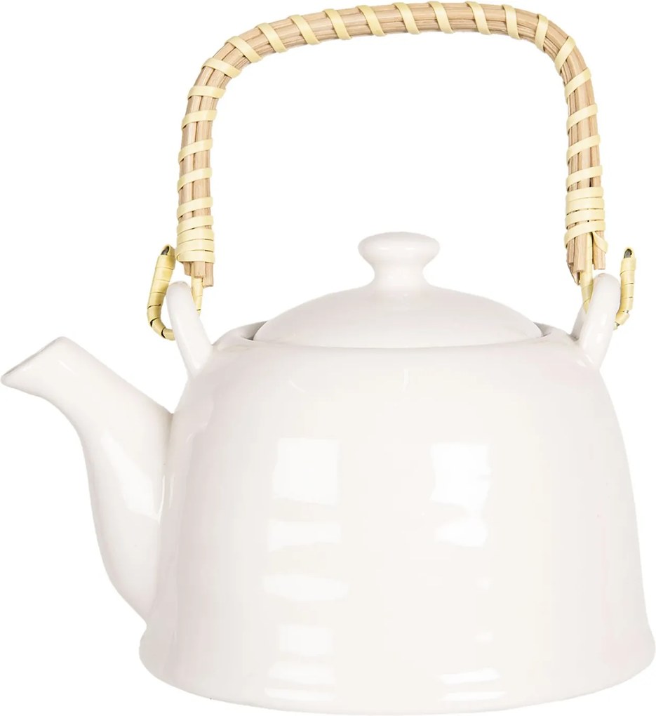 Biela porcelánová kanvica na čaj - 18*14*12 cm / 0,8L