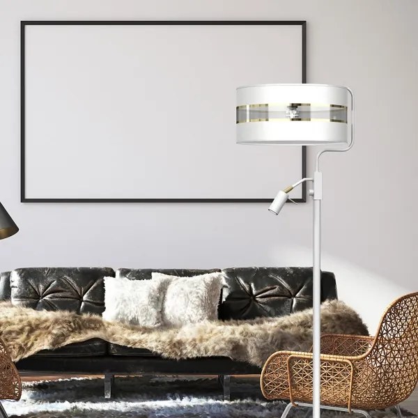 Stojacia lampa ULTIMO 1xE27/40W/230V + 1xGU10/MR11/7W biela