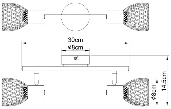 Globo 54817-2 - Bodové svietidlo ISABELLE 2xE14/40W/230V