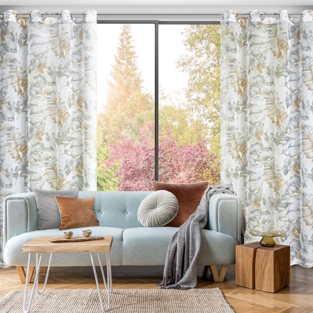 ZÁVES NA KRÚŽKOCH LAYLA 140X250 CM VZOROVANÁ