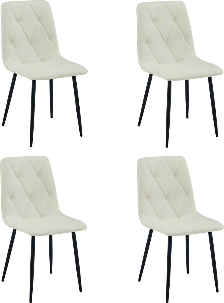 Krémová jedálenská stolička LIBRA s čiernymi nohami