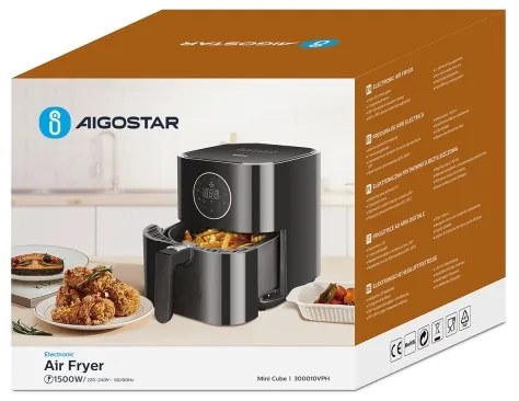 Aigostar - Teplovzdušná fritéza 1500W/230V 3,5l čierna