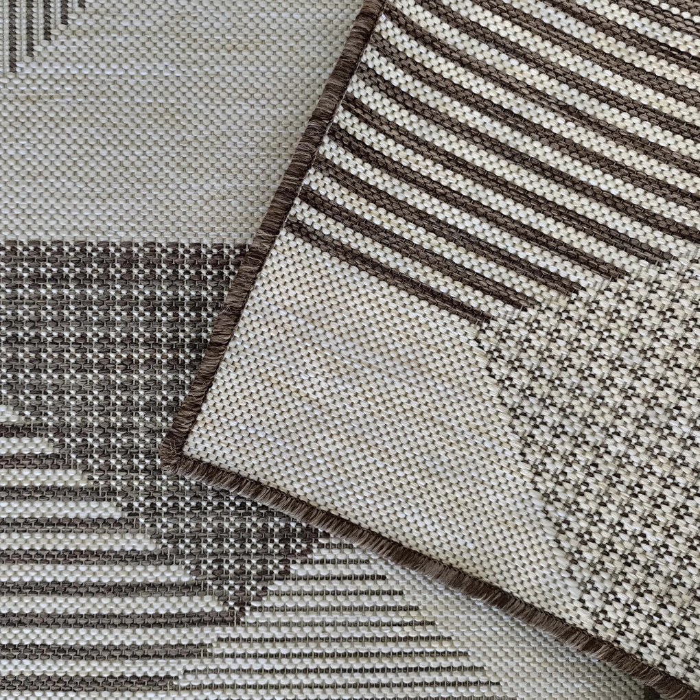 DY ZARA 16 obojstranný koberček s výšivkou, hnedý Rozmer: 160x230 cm