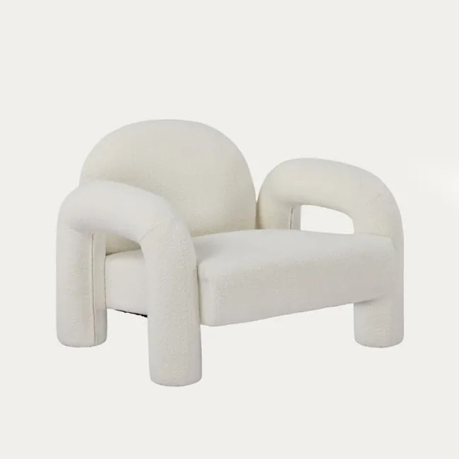 Kreslo SEDIA TEDDY BOUCLÉ krémové 778131