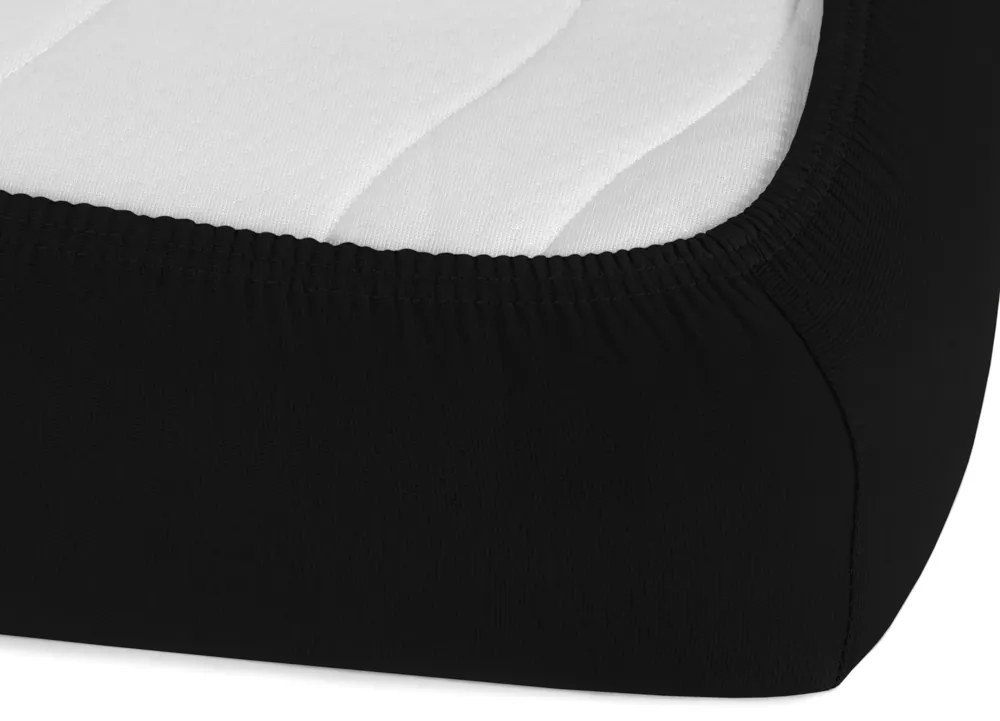 Detské jersey napínacie prestieradlo do postieľky JR-030 Čierne 70 x 140 x 10 cm - do postieľky