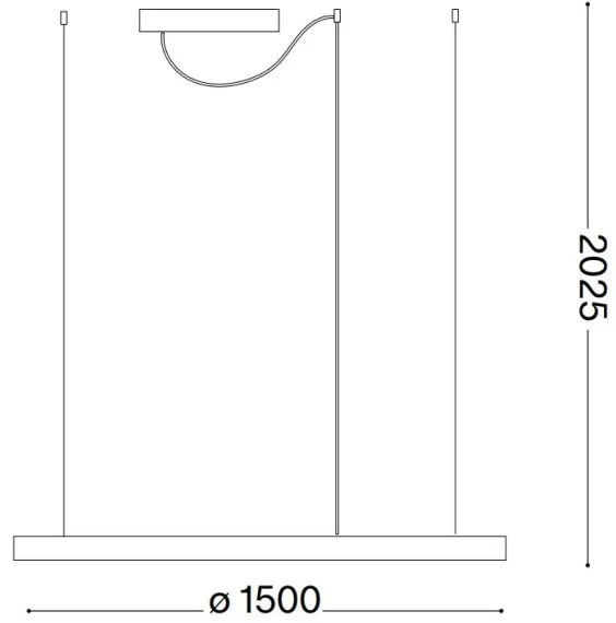 Ideal Lux - LED luster na lanku ORACLE SLIM LED/77W/230V 3000K pr. 150 cm čierna