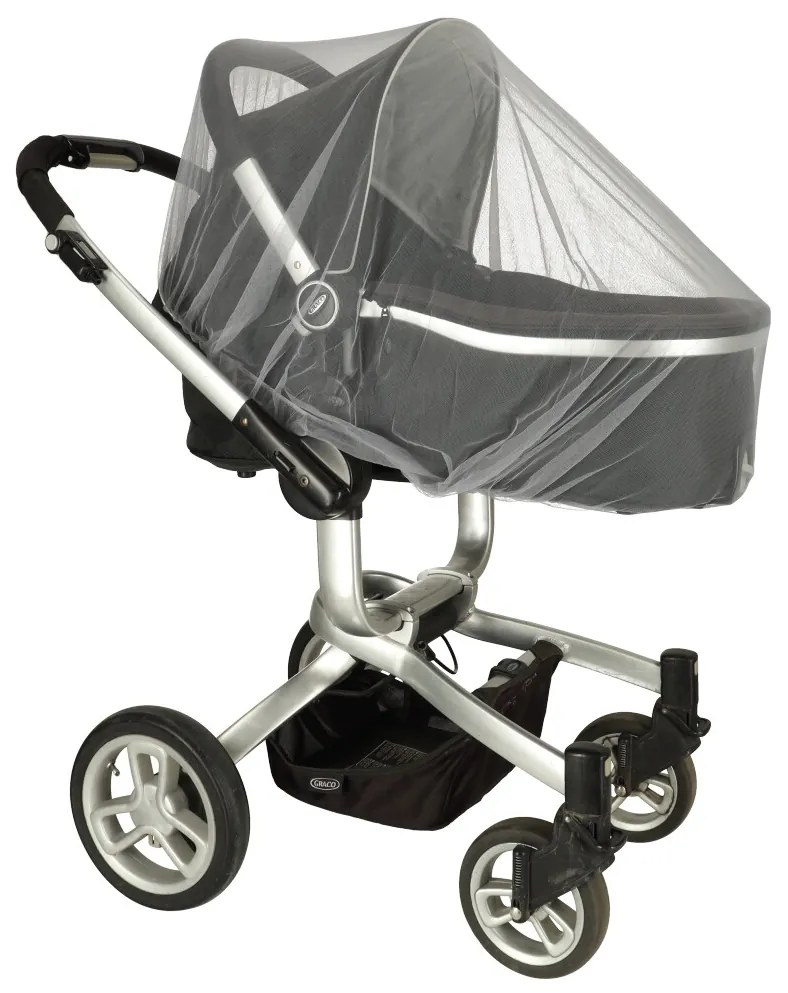 KIK Elastická moskytiéra na kočík 140 cm sivá – univerzálna sieťka proti hmyzu