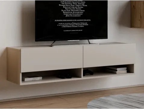 Závesná TV skrinka Asko Living, 135 cm, béžová kašmír%