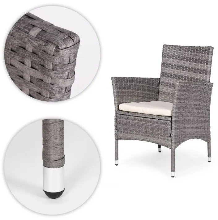 ZÁHRADNÝ SET ODILE 4 x KRESLO + OKRÚHLY STÔL