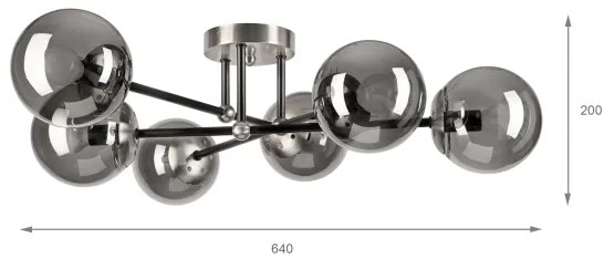 Brilagi - Prisadený luster MALIVA 6xE14/15W/230V matný chróm/dymový