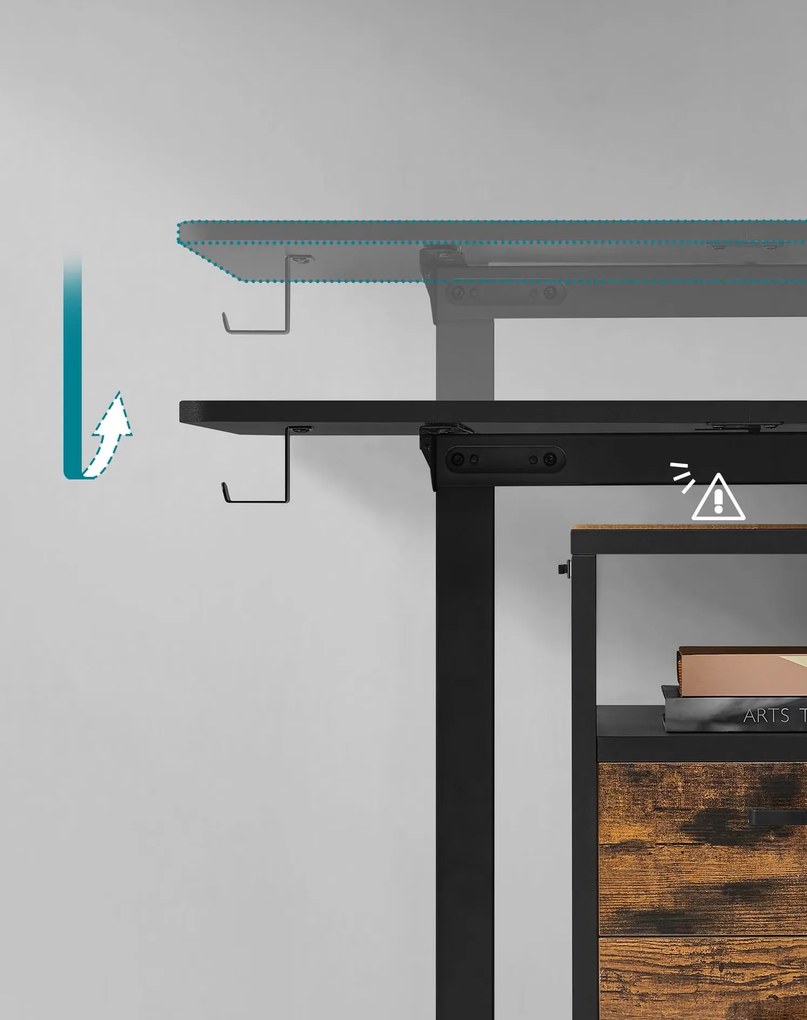 Elektricky nastaviteľný písací stôl Vasagle Foral 140 cm čierny