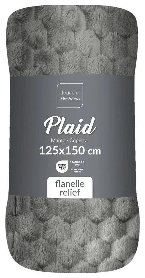 Sivá deka z mikroflanelu 125x150 cm Mini Frosty – douceur d'intérieur