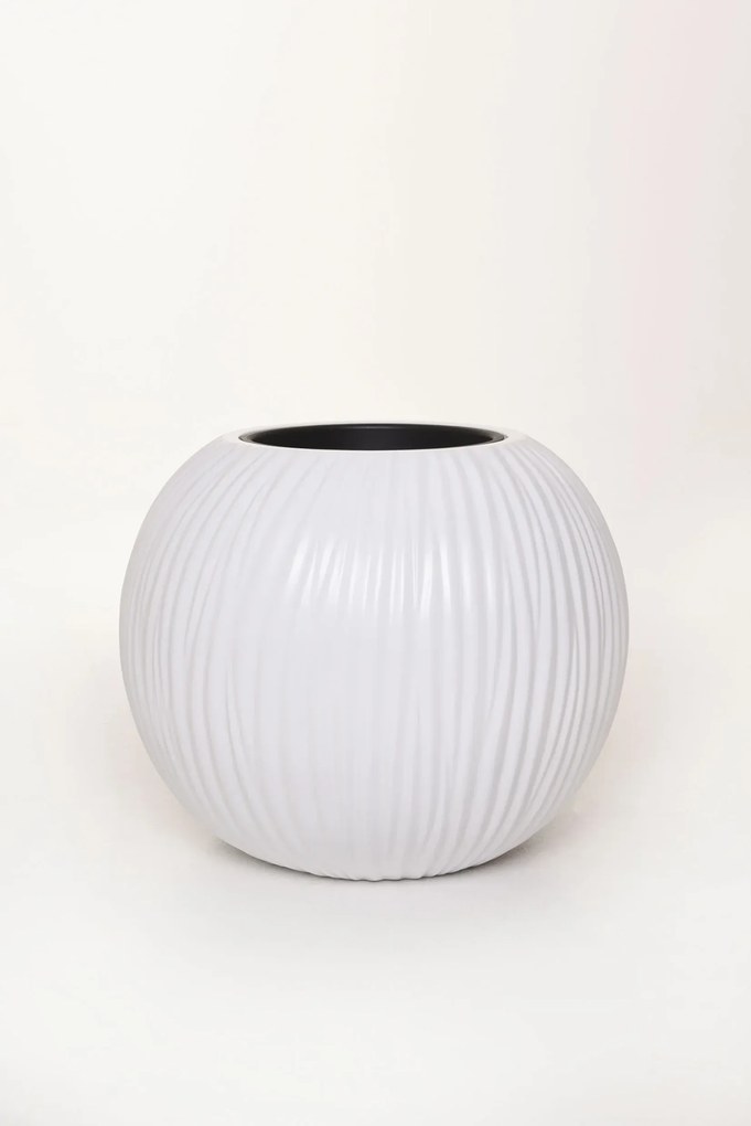 Dizajnový kvetináč VITRO, sklolaminát, priemer 50 cm, biely