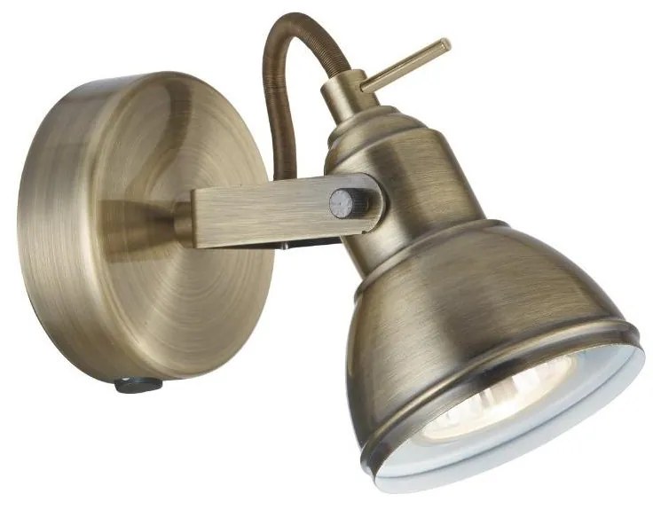 Searchlight 1541AB - Nástenné bodové svietidlo FOCUS 1xGU10/50W/230V mosadz