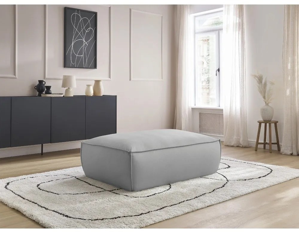 Svetlosivá podnožka z imitácie kože Boheme – Bobochic Paris