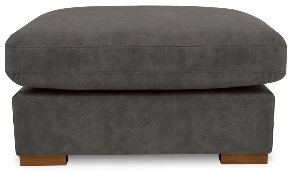 Antracitová podnožka z imitácie kože Hamburg – Scandic