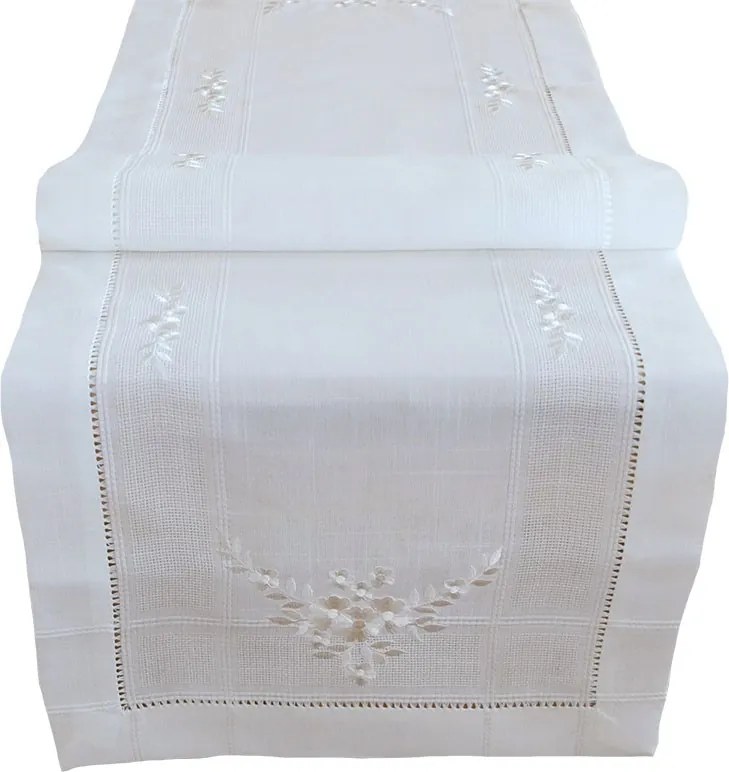 Obrus Biely kvet 40 × 140 cm
