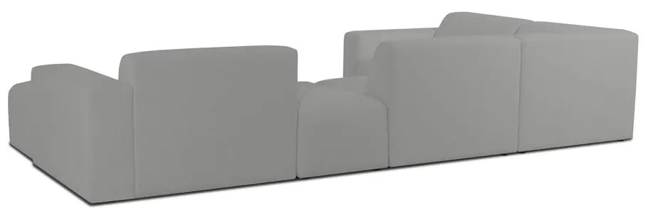Sivá rohová pohovka z textílie buklé (do "U") Roxy – Scandic