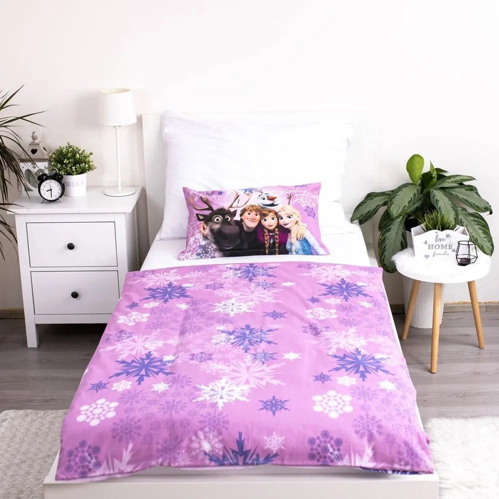 Bavlnené detské obliečky do postieľky 100x135 cm Frozen "Purple" – Jerry Fabrics