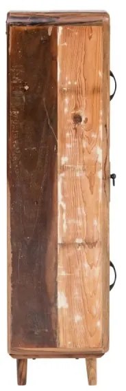 furniture-nabytek.cz - Masívna kúpeľňová vysoká skrinka Calcutta II z recyklovaného dreva, lakovaná, viacfarebná – 35×35×135 cm