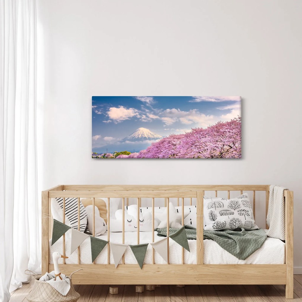 Obraz - Japonská jarná krajina (120x50 cm)
