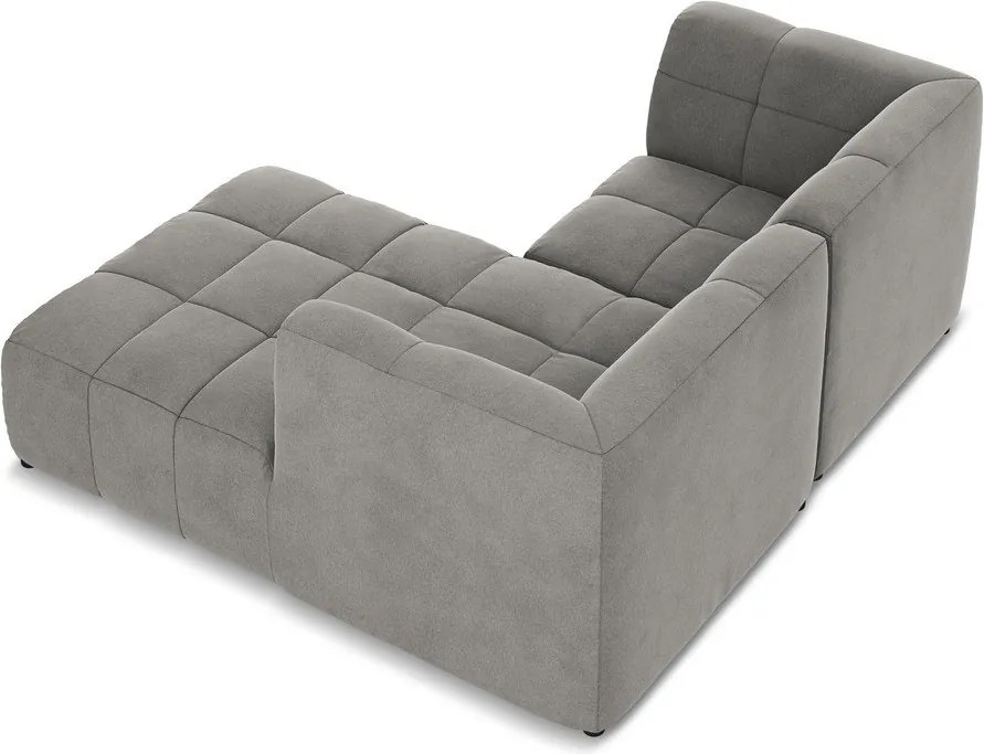 Sivá zamatová rohová pohovka (pravý roh/s leňoškou) Aloha – Makamii