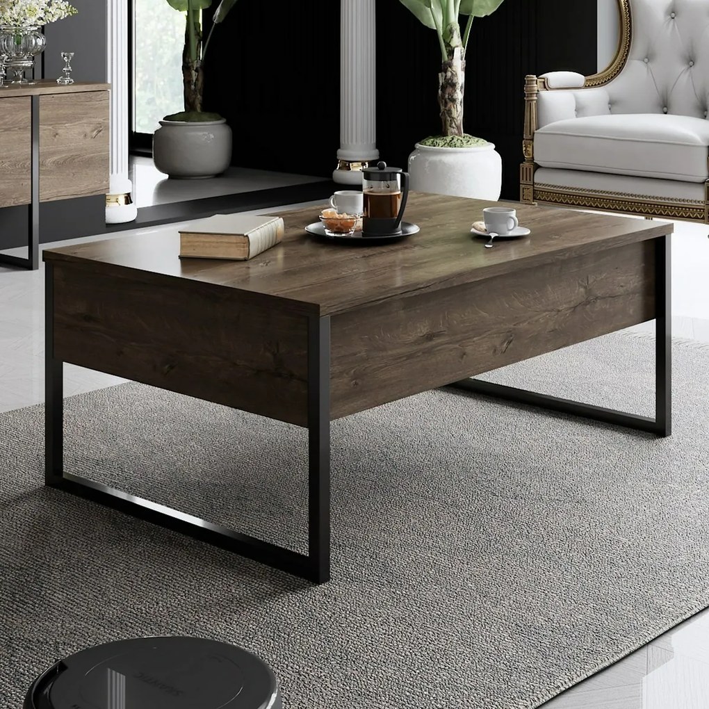 Konferenčný stolík Luxe Walnut and Black