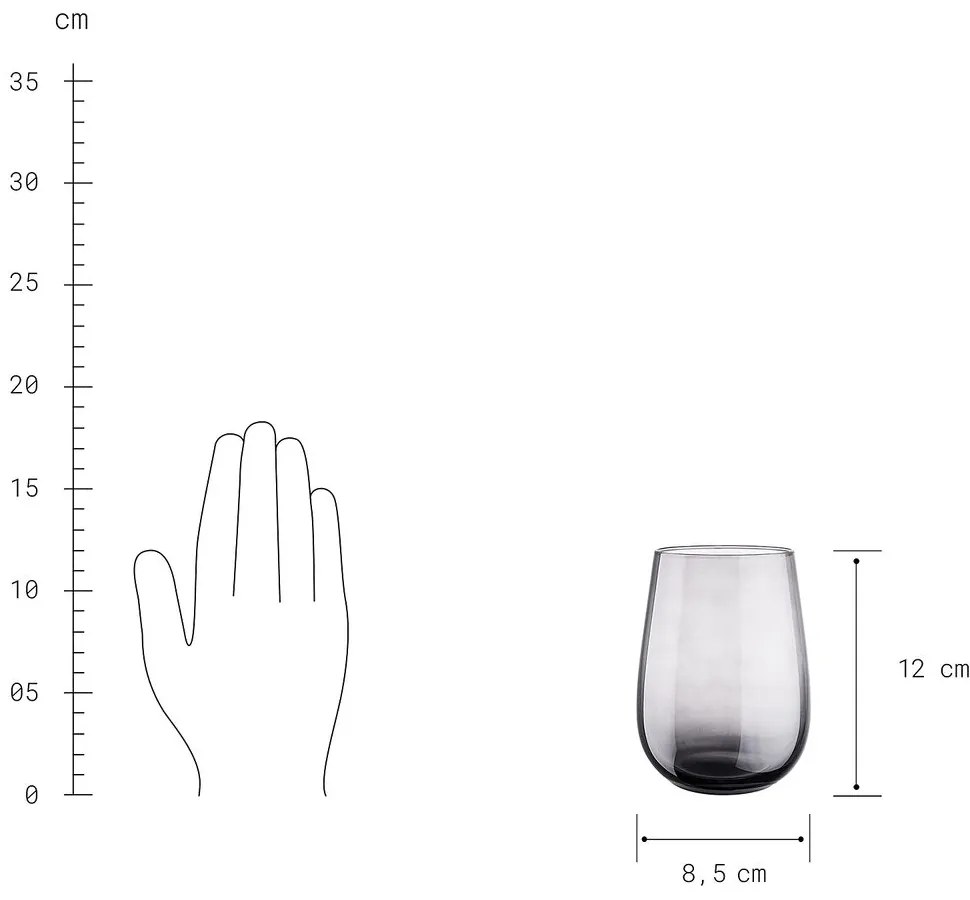 CALICO Pohár na vodu 590 ml - sivá