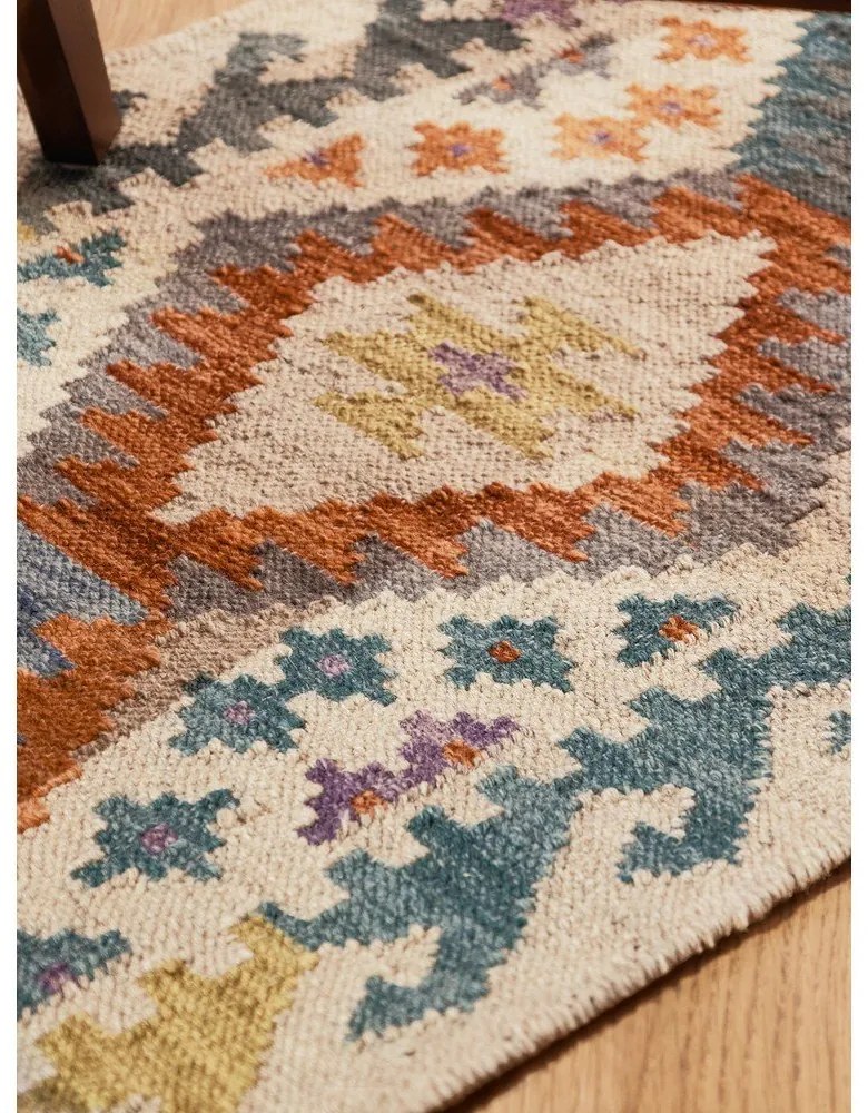 Obojstranný ručne tkaný vlnený behúň 60x190 cm Kamal Oasis – Nouristan