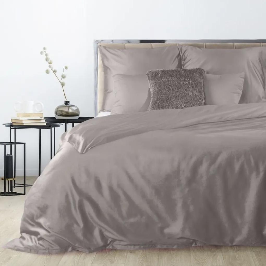 DomTextilu Tmavo béžové jednofarebné posteľné obliečky z bavlneného saténu 3 časti: 1ks 200x220 + 2ks 70 cmx80 Béžová 27968-153863