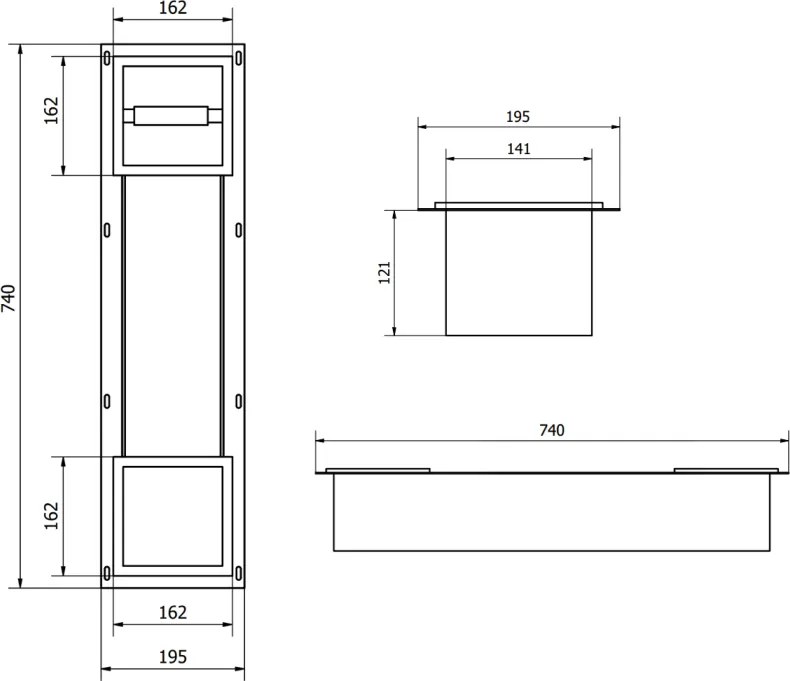 Mexen X-Wall-BP, zapustený držiak na toaletný papier so zásobníkom, grafitová matná - 19E4
