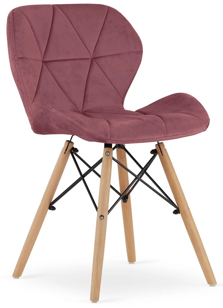 Tmavoružová stolička LAGO VELVET