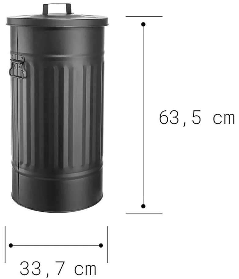 ZINC Odpadkový kôš "Oskar" 40 l - čierna