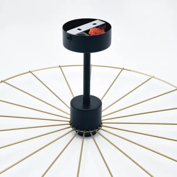 Luster na tyči MONTANA 1xE27/15W/230V pr. 45 cm zlatá/čierna