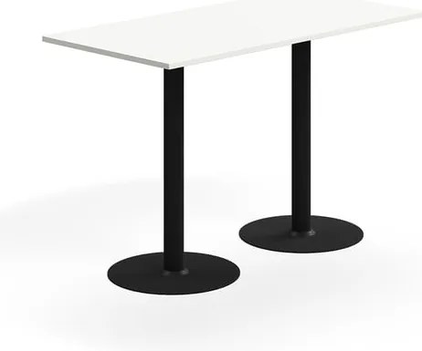 Barový stôl ALVA, 1400x700x900 mm, s kotvením do zeme, HPL, čierna/biela