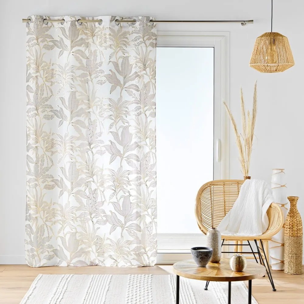 Záclona v béžovej a zlatej farbe 135x240 cm Vayana – douceur d'intérieur