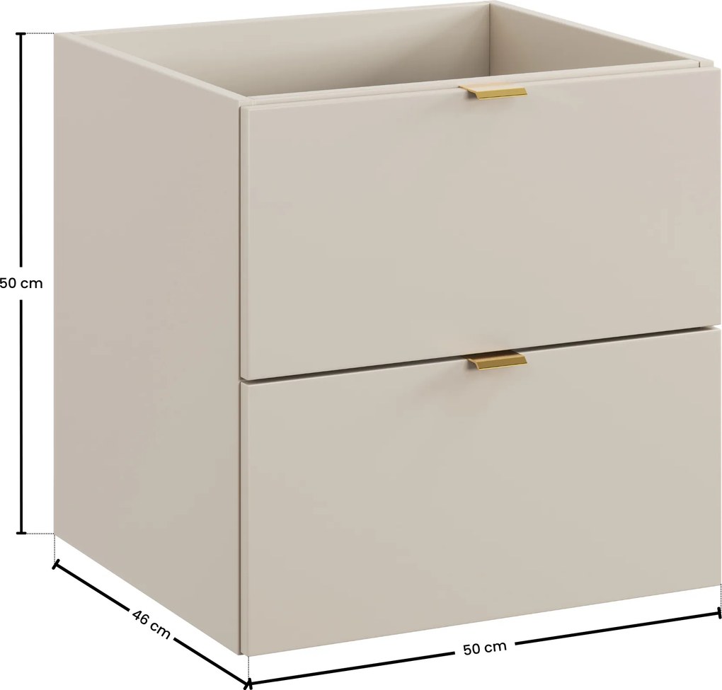 Comad Kúpeľňová skrinka pod umývadlo Dalia Cashmere 50 kašmír