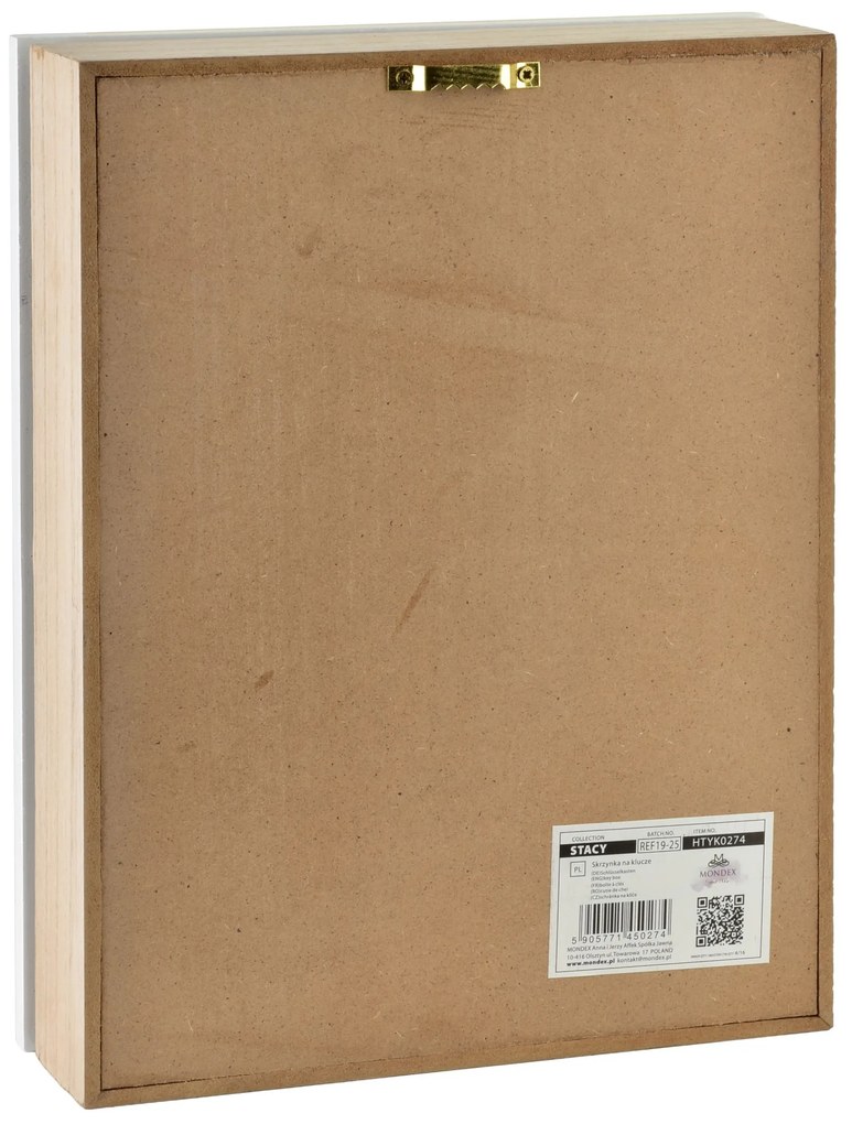 Skříňka na klíče STACY Leaf 26x20 cm hnědá/modrá