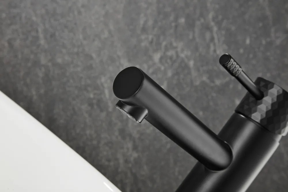 Gamma Roy, vysoká umývadlová batéria h-301, čierna matná, GMA-BRYPUW-BK