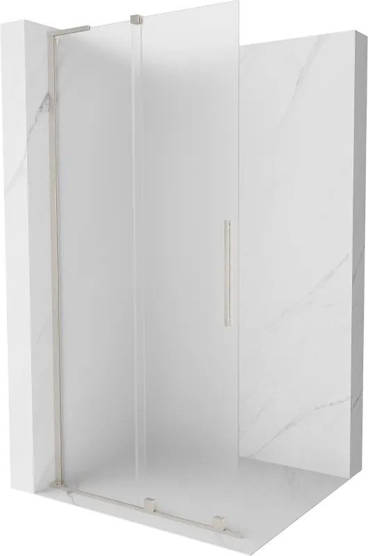 Mexen Velar L, posuvná sprchová zástena Walk-in 110 x 200 cm, 8mm sklo námraza, brúsená oceľ, 871-110-003-33-97