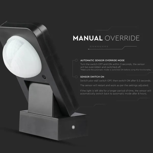 Vonkajší senzor pohybu infračervený 360° 1000W/230V IP65 čierna