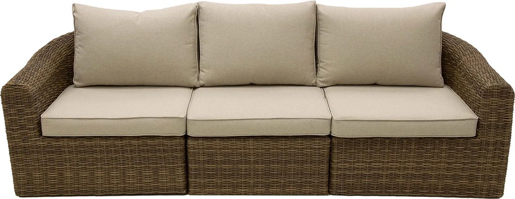 DEOKORK Ratanová lavica pre 3 osoby BORNEO LUXURY (hnedá)