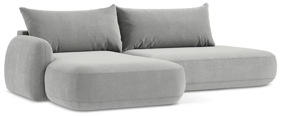 Svetlosivá rozkladacia rohová pohovka (ľavý roh/s leňoškou) Hale – Makamii