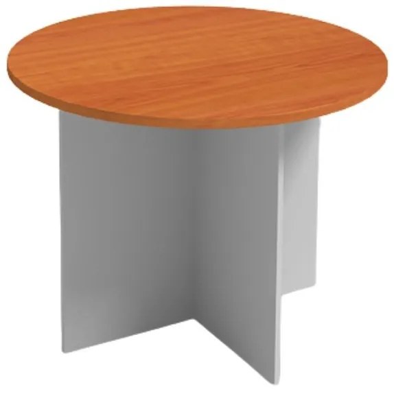 Rokovací stôl s guľatou doskou PRIMO FLEXI, priemer 1000 mm, sivá / buk